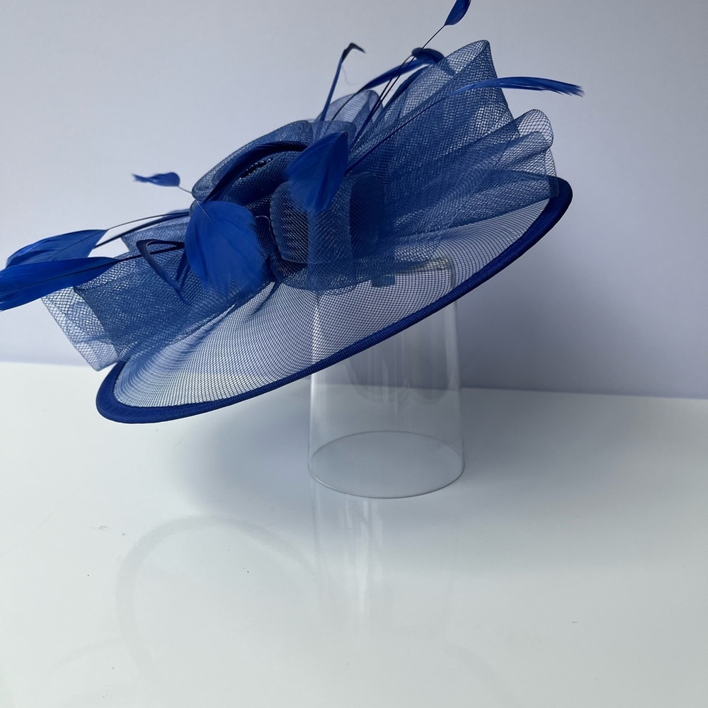 NEW Fascinator Royal Blue Hat - Picture 3 of 12